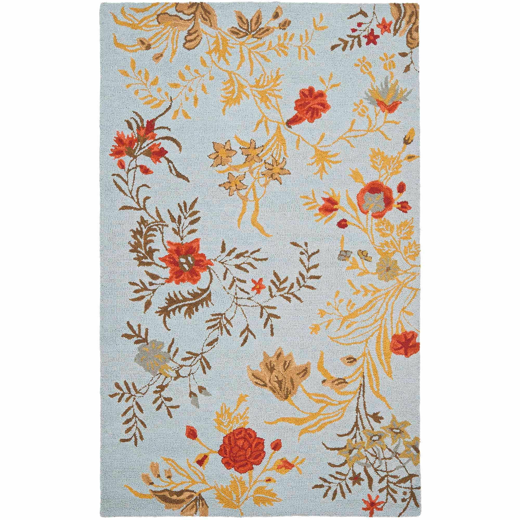Blossom BLM919 Hand Hooked Indoor Area Rug - Blue/Multi - 8'x10' - Safavieh