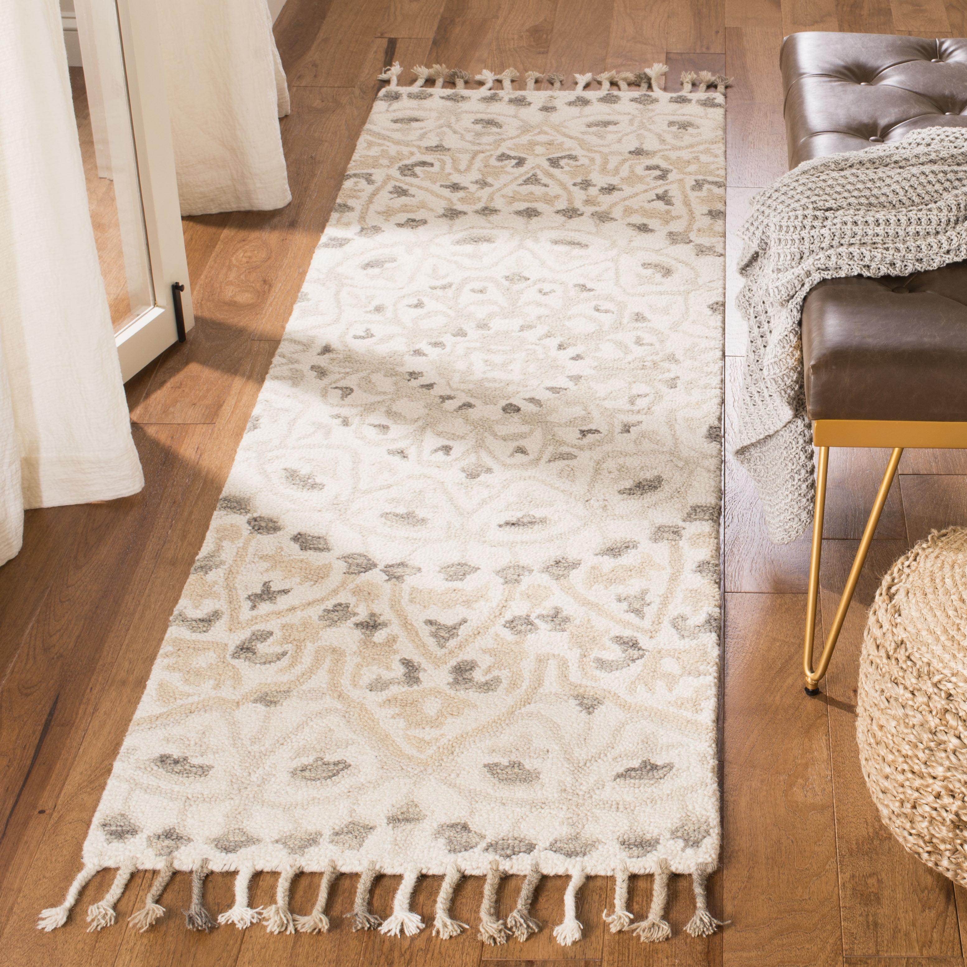 Ivory Elegance Hand-Tufted Wool Runner Rug - 2'3" x 8'