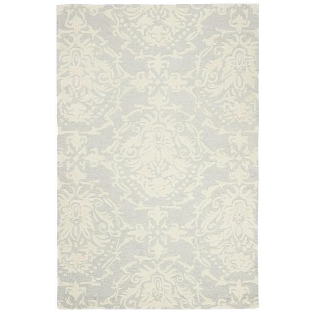 Blossom BLM107 Hand Tufted Indoor Area Rug - Light Grey/Ivory - 4'x6' - Safavieh