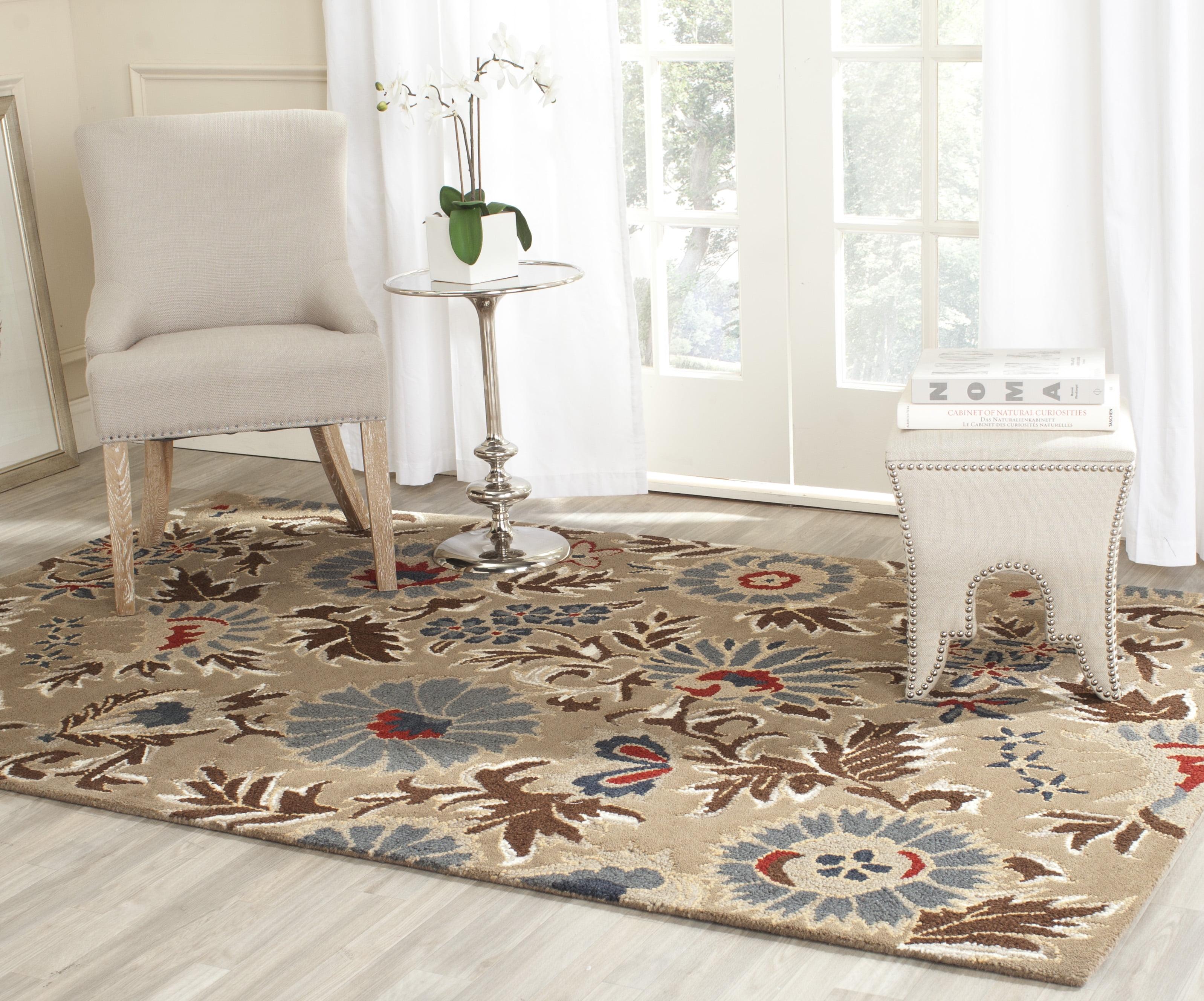 Blossom BLM912 Hand Hooked Area Rug - Beige/Multi - 4'x6' - Safavieh.
