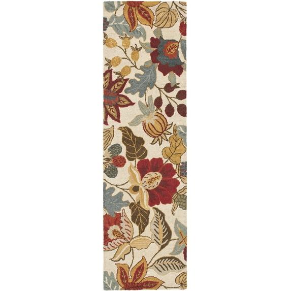 Blossom BLM863 Hand Hooked Runner Rug - Ivory/Multi - 2'3"x6' - Safavieh.