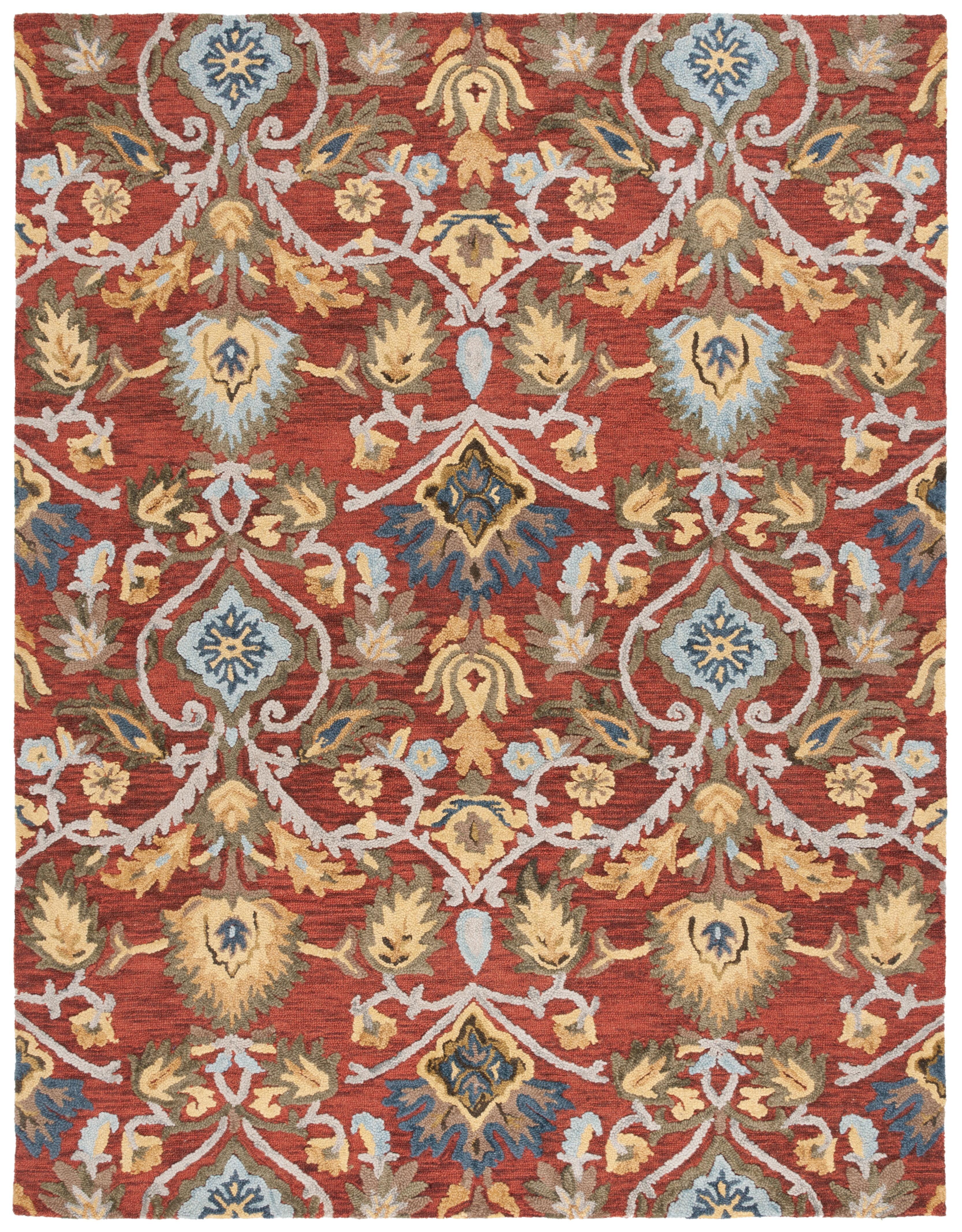 Blossom BLM402 Hand Tufted Area Rug - Red/Multi - 8'x10' - Safavieh.