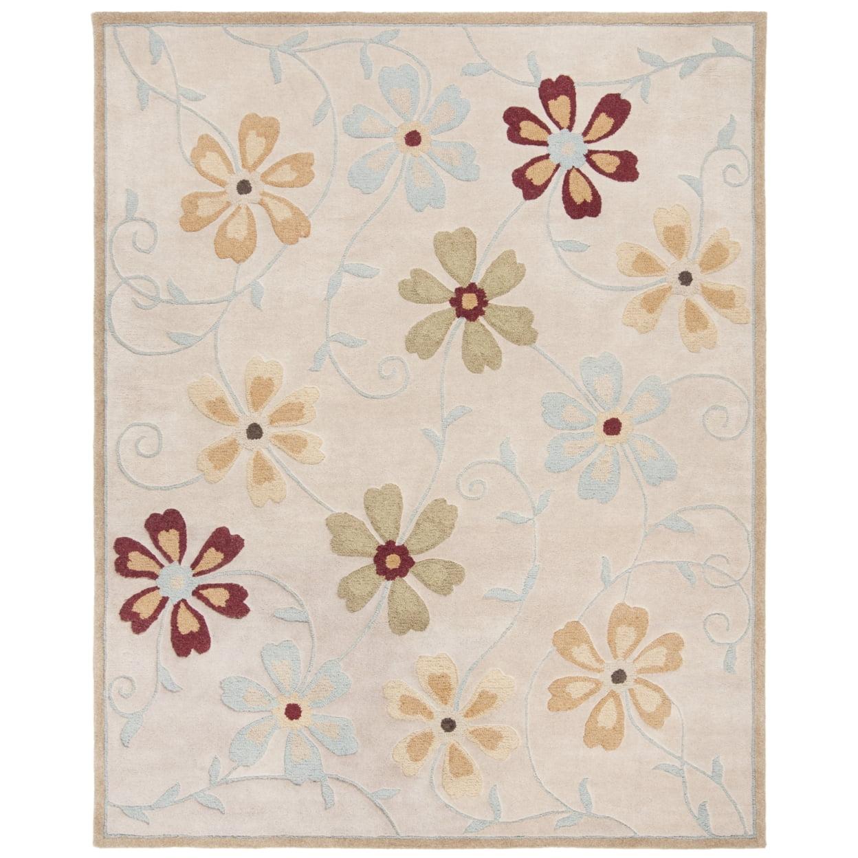 Blossom BLM784 Hand Hooked Area Rug - Beige/Multi - 5'x8' - Safavieh.
