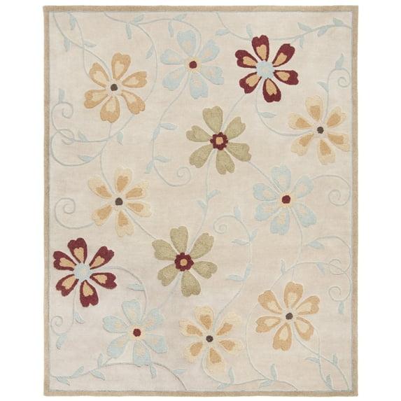 Blossom BLM784 Hand Hooked Area Rug - Beige/Multi - 5'x8' - Safavieh.