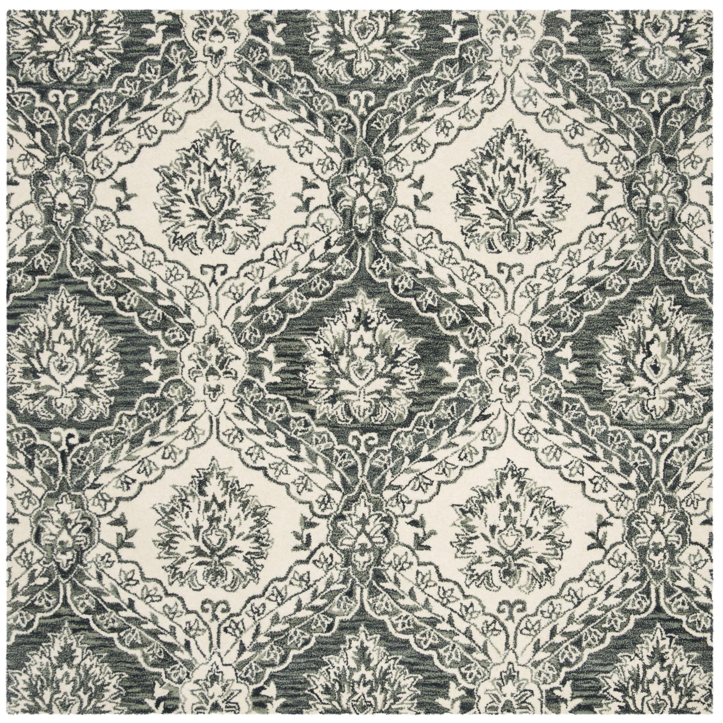 Blossom BLM601 Hand Tufted Area Rug - Blue/Ivory - 6'x6' - Safavieh.