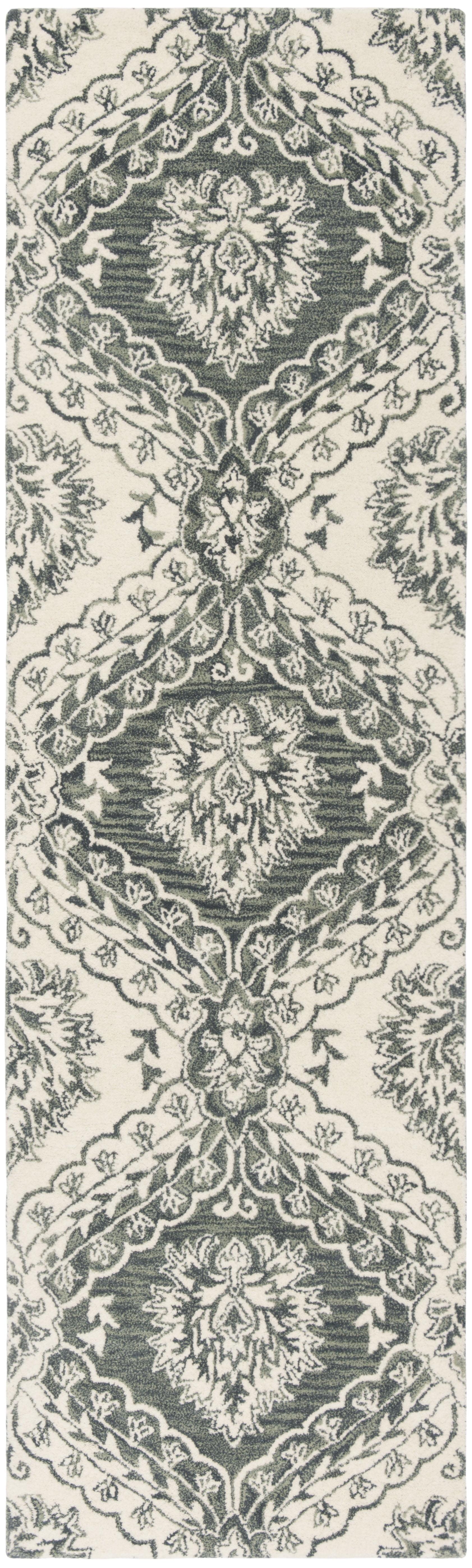 Blossom BLM601 Hand Tufted Runner Rug - Blue/Ivory - 2'3"x8' - Safavieh.