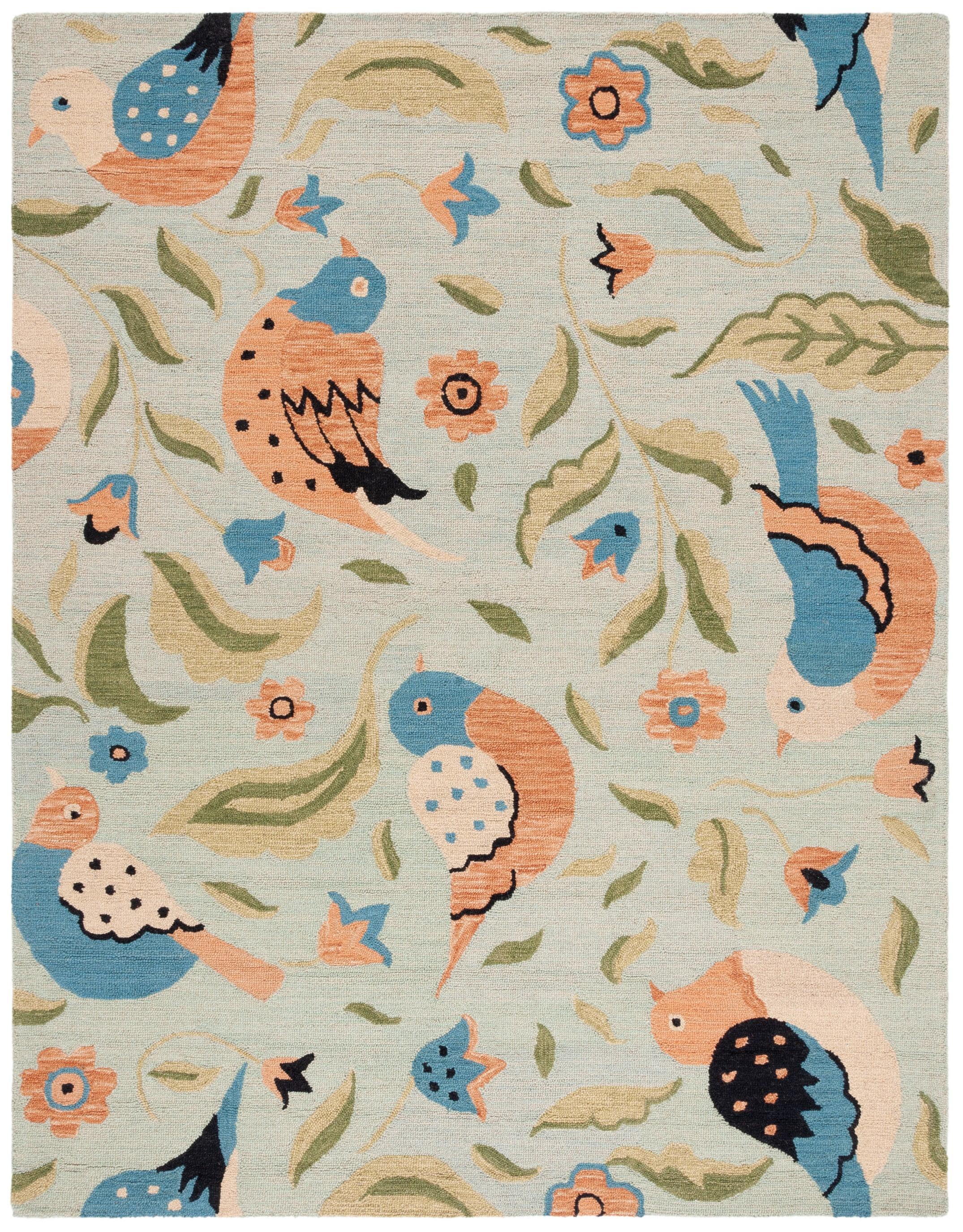 Blossom BLM676 Hand Hooked Runner Rug - Sage/Multi - 2'3"x8' - Safavieh.