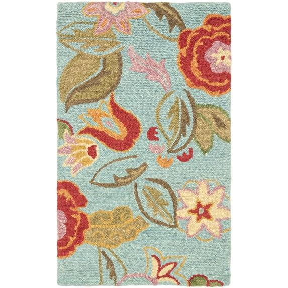 Blossom BLM675 Hand Hooked Area Rug - Blue/Multi - 3'x5' - Safavieh.