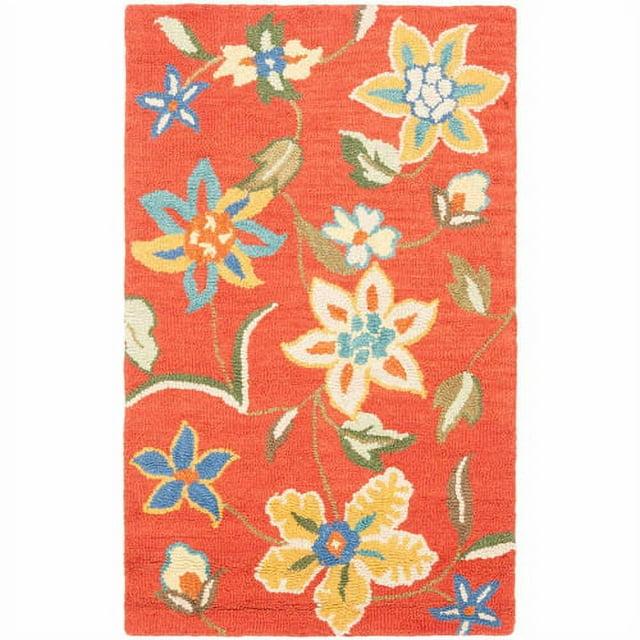 Blossom BLM673 Hand Hooked Area Rug - Rust/Multi - 3'x5' - Safavieh.