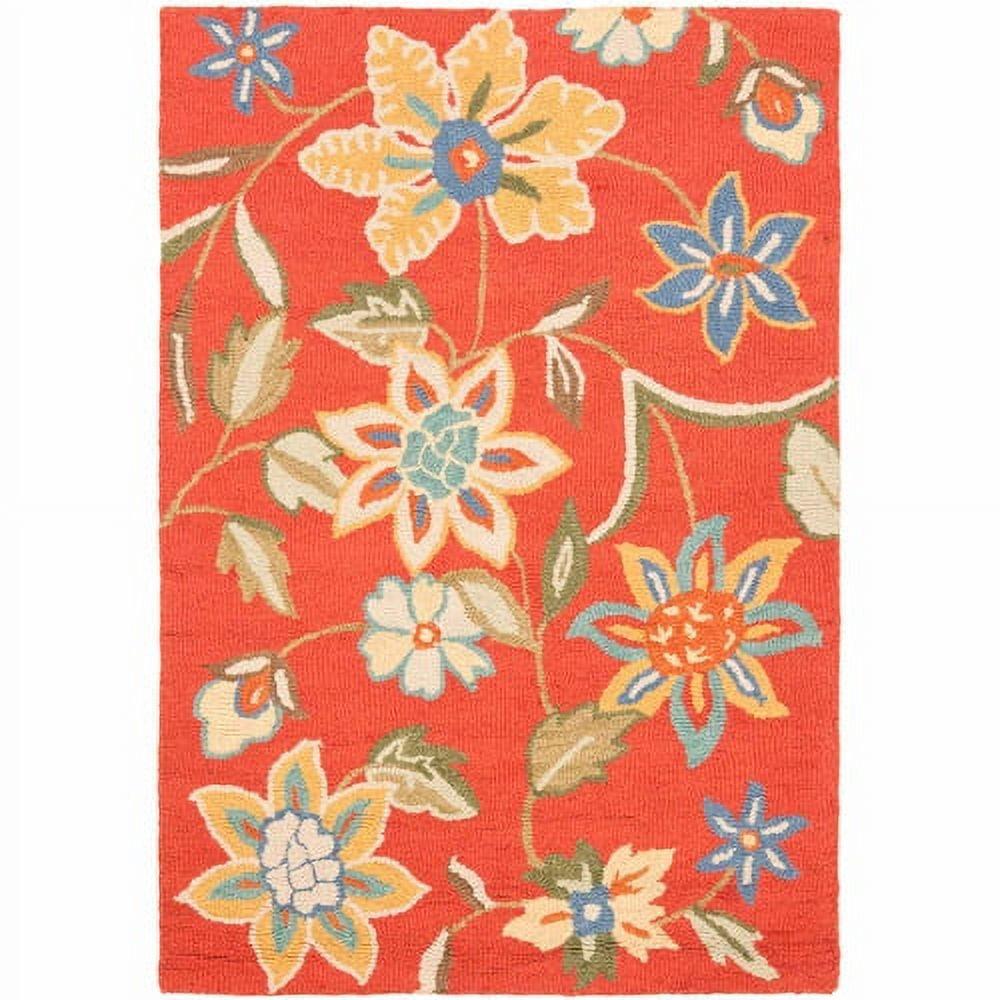Blossom BLM673 Hand Hooked Area Rug - Rust/Multi - 4'x6' - Safavieh.