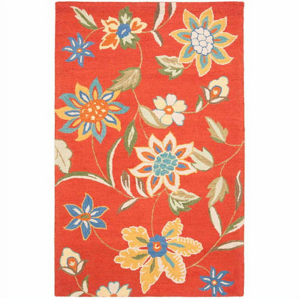 Blossom BLM673 Hand Hooked Area Rug - Rust/Multi - 6'x9' - Safavieh..