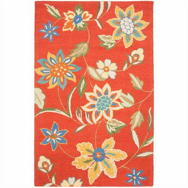 Blossom BLM673 Hand Hooked Area Rug - Rust/Multi - 6'x9' - Safavieh..