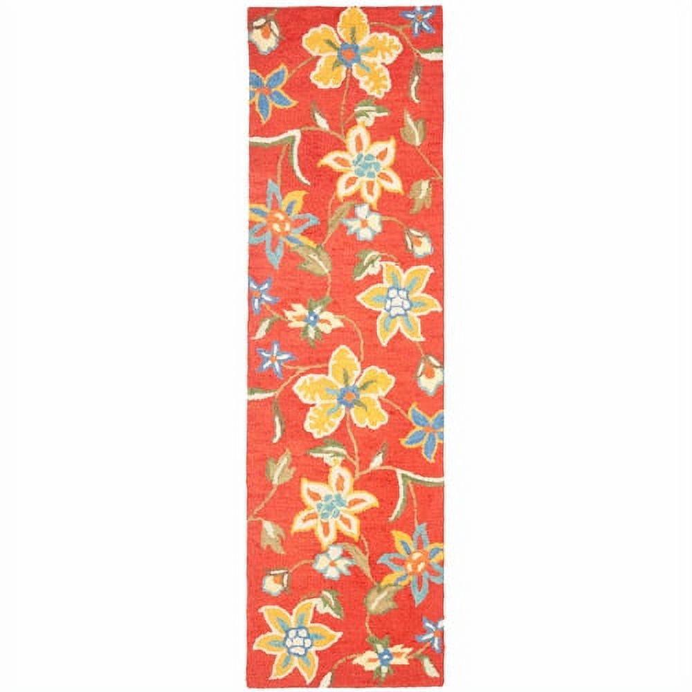 Blossom BLM673 Hand Hooked Runner Rug - Rust/Multi - 2'3"x8' - Safavieh.