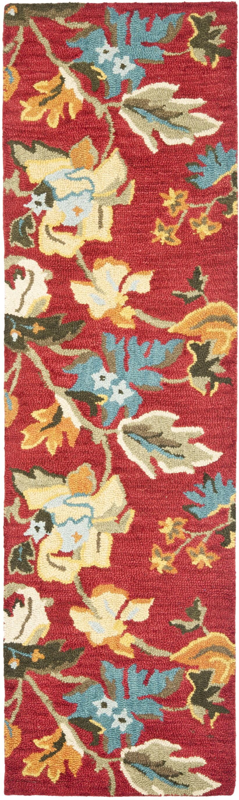 Blossom BLM672 Hand Hooked Area Rug - Red/Multi - 8'x10' - Safavieh.