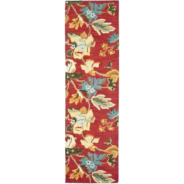 Blossom BLM672 Hand Hooked Area Rug - Red/Multi - 8'x10' - Safavieh.
