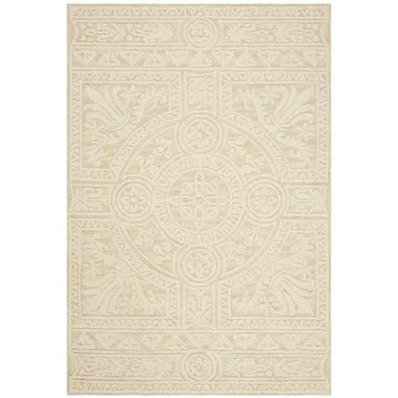 Blossom BLM109 Hand Tufted Indoor Area Rug - Light Grey/Ivory - 4'x6' - Safavieh