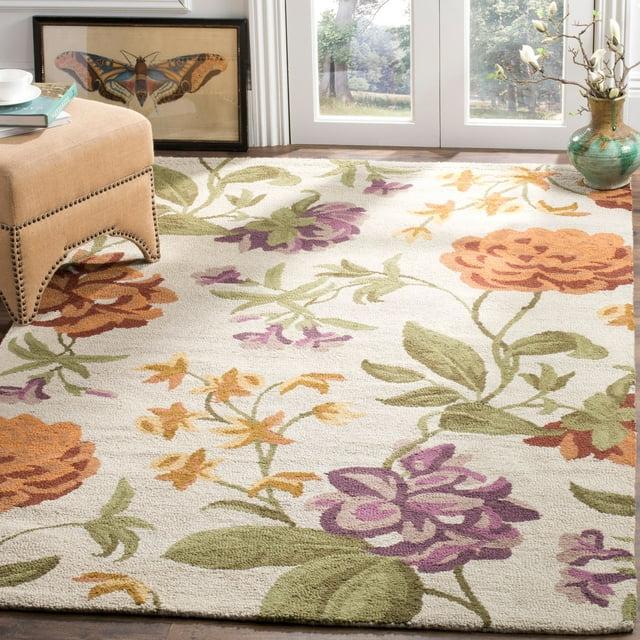 Blossom BLM788 Hand Hooked Indoor Area Rug - Ivory/Multi - 5'x8' - Safavieh