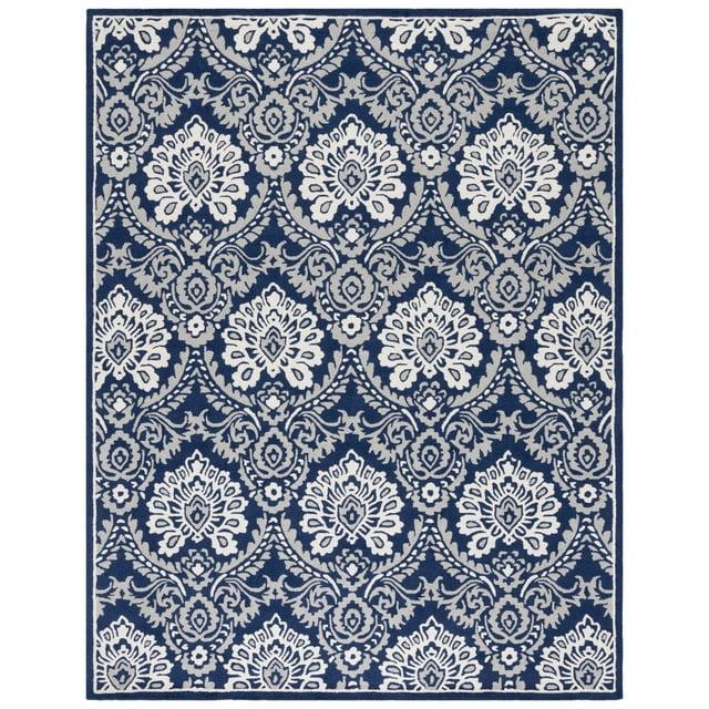 Blossom BLM106 Hand Tufted Indoor Area Rug - Navy/Ivory - 8'x10' - Safavieh