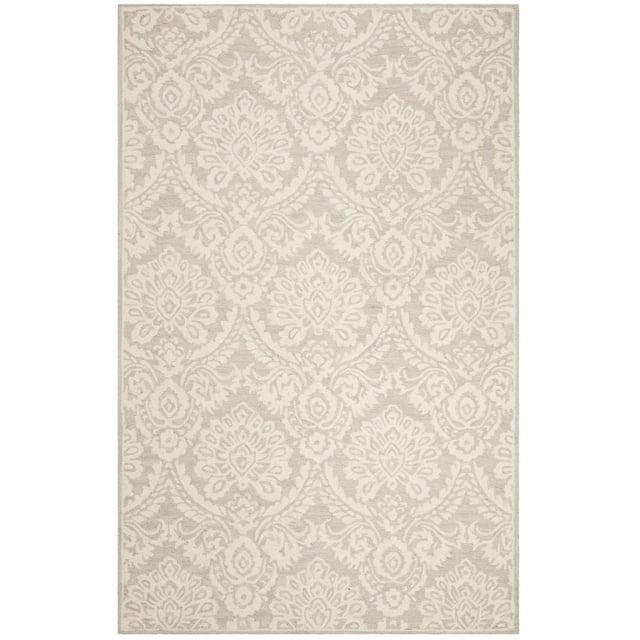 Blossom BLM106 Hand Tufted Indoor Area Rug - Silver/Ivory - 5'x8' - Safavieh