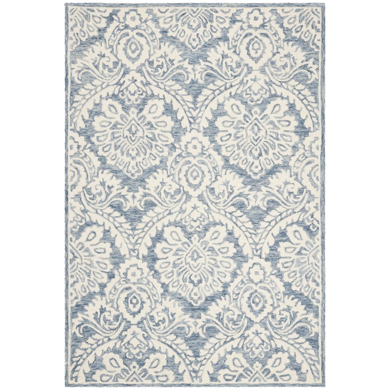 Blossom BLM106 Hand Tufted Indoor Accent Rug - Blue/Ivory - 2'x3' - Safavieh