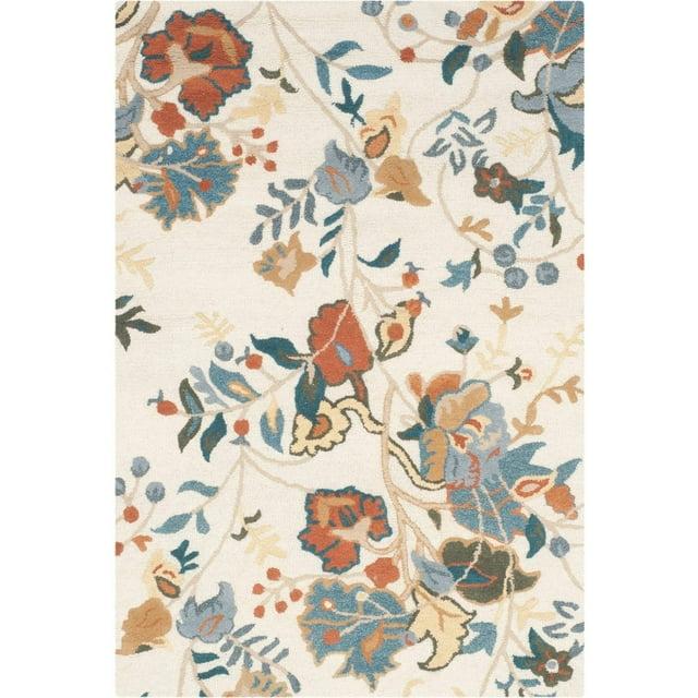 SAFAVIEH Alfombra de la Zona de Lana con Flores de Flores Rojo/azul/multi, 4' x 6'