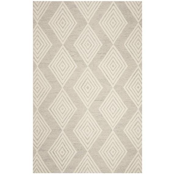 Blossom BLM111 Hand Tufted Area Rug - Silver/Ivory - 5'x8' - Safavieh.