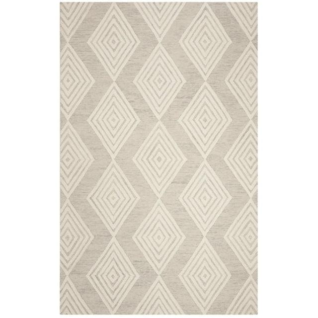 Blossom BLM111 Hand Tufted Area Rug - Silver/Ivory - 5'x8' - Safavieh.