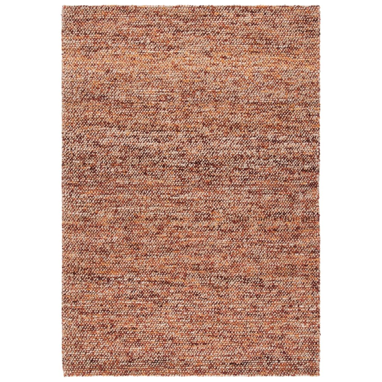 Bohemian Natural Rust Hand-Knotted Wool Area Rug - 4' x 6'