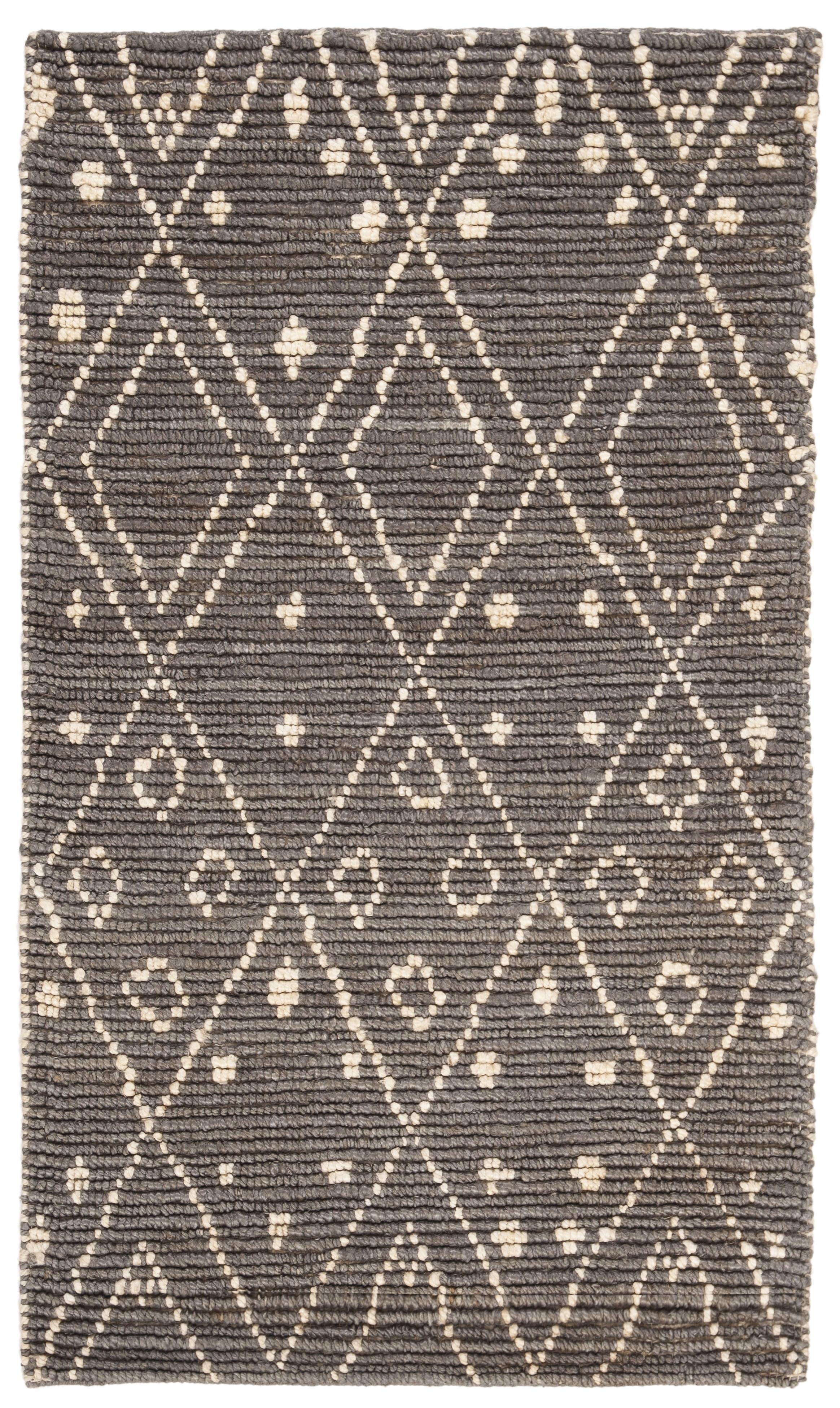 SAFAVIEH Bohemian Kiaran Geometric Diamonds Jute Area Rug, Grey/White, 2' x 3'