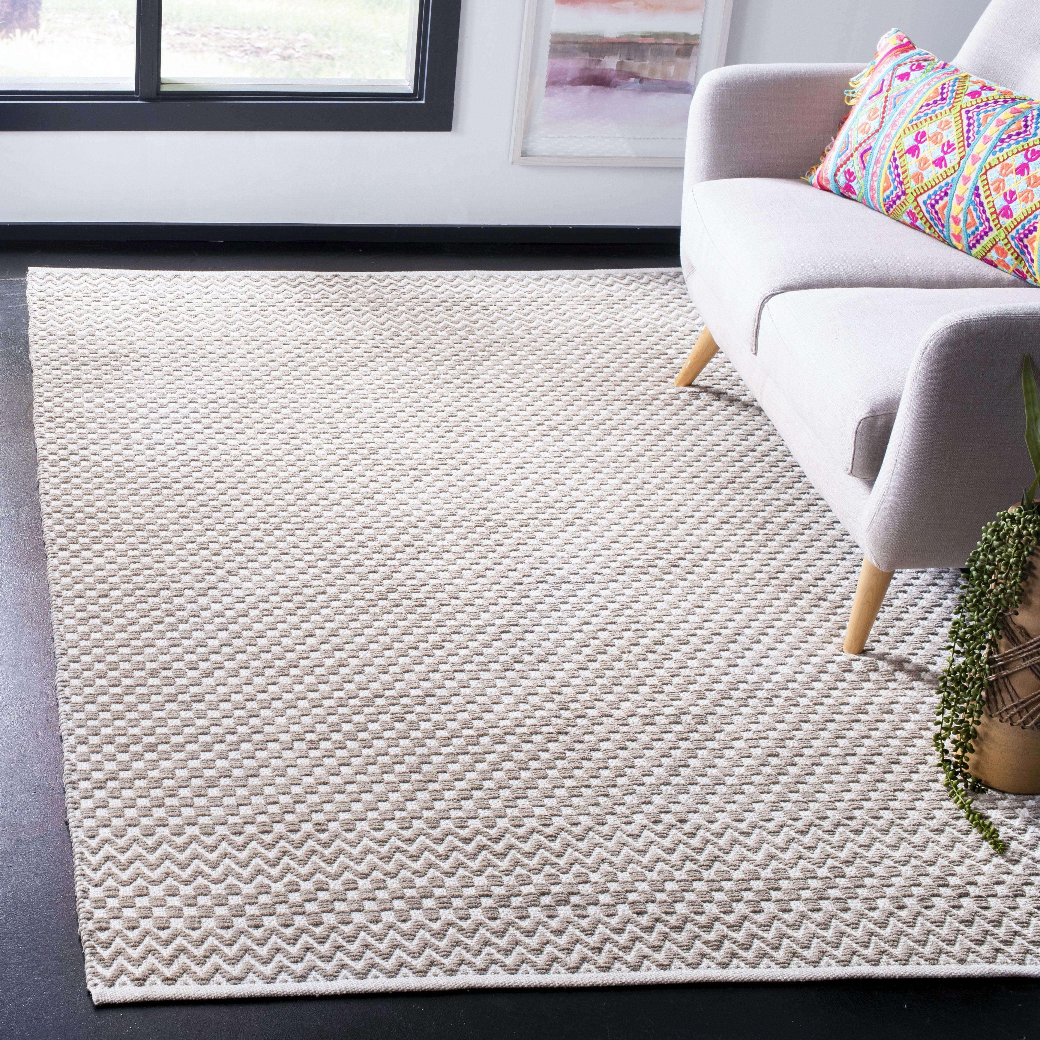 Boston BOS686 Flat Weave Indoor Area Rug - Taupe - 4'x6' - Safavieh