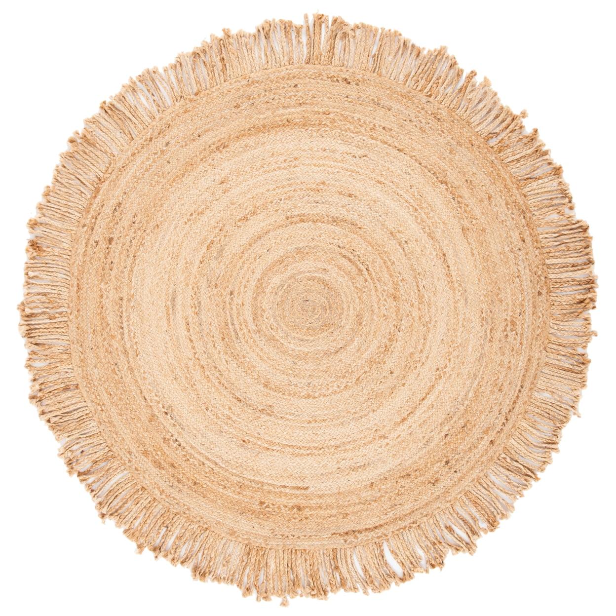 Handwoven Natural Jute 5' Round Braided Area Rug