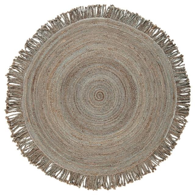 Braided BRD259 Hand Braided Area Rug - Grey - 4' round - Safavieh.