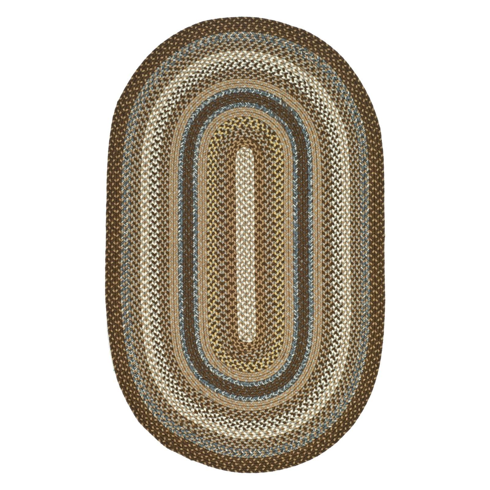 Braided BRD313 Hand Woven Accent Rug - Brown/Multi - 3'x5' Oval - Safavieh.