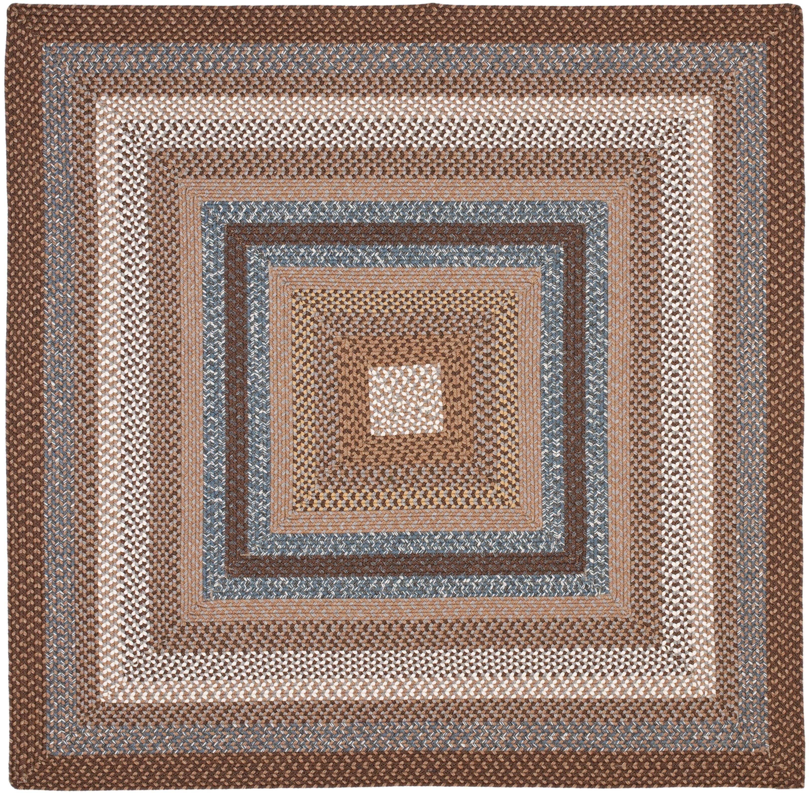 Braided BRD313 Hand Woven Area Rug - Brown/Multi - 4'x4' - Safavieh.