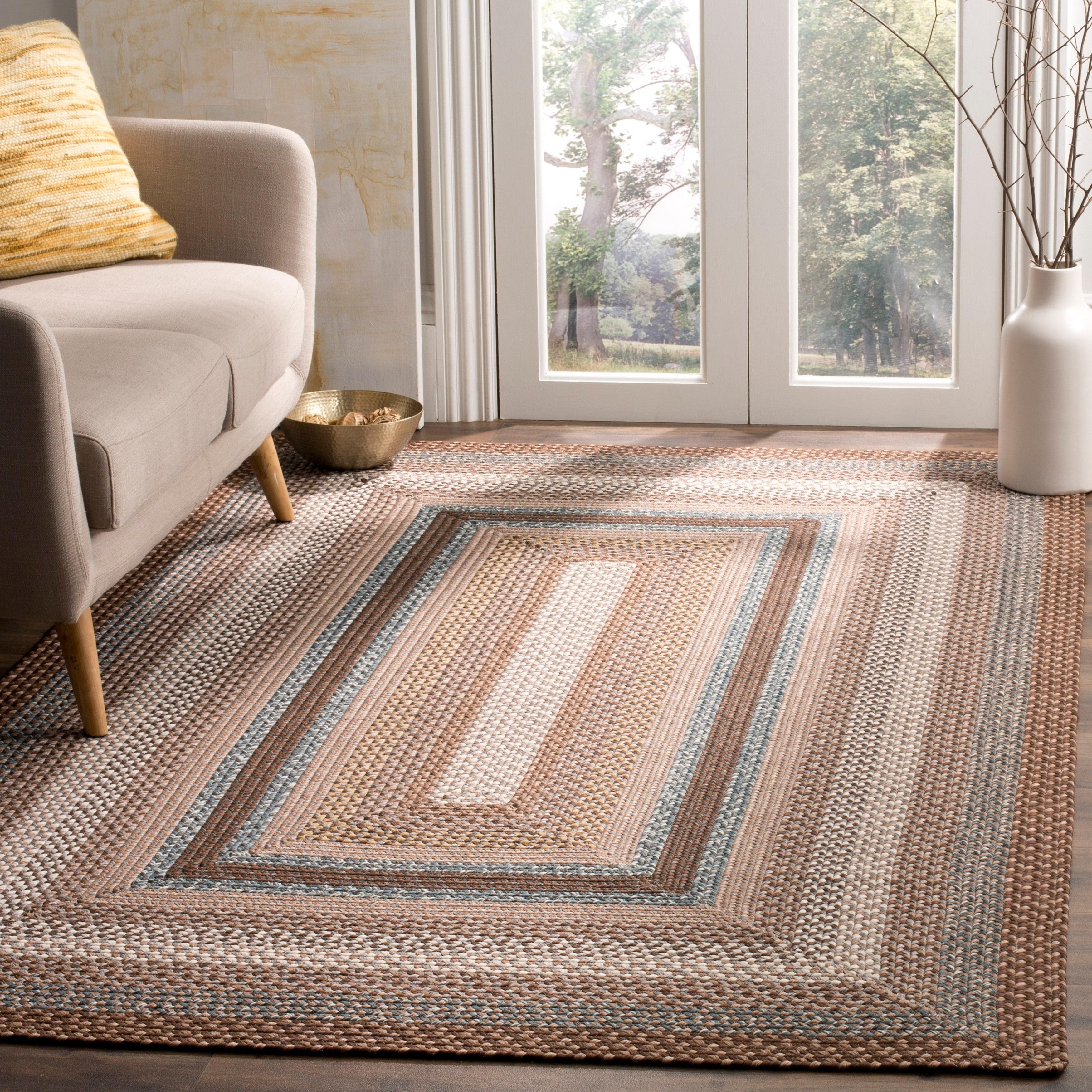 Braided BRD313 Hand Woven Area Rug - Brown/Multi - 5'x8' - Safavieh.