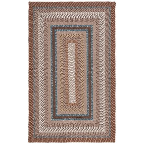 Braided BRD313 Hand Woven Area Rug - Brown/Multi - 5'x8' - Safavieh.