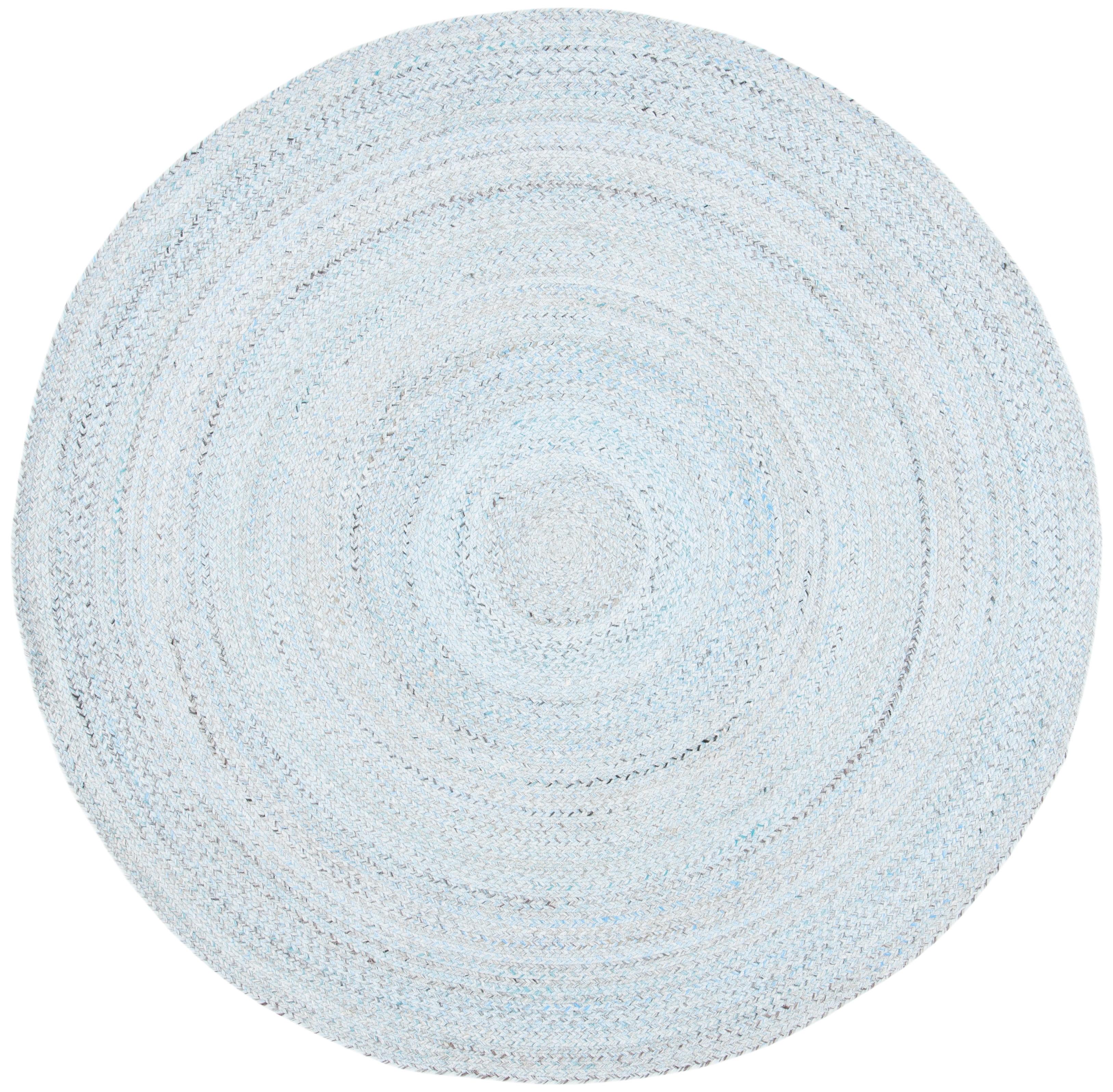 Braided BRD851 Hand Braided Area Rug - Blue/Grey - 5' round - Safavieh.
