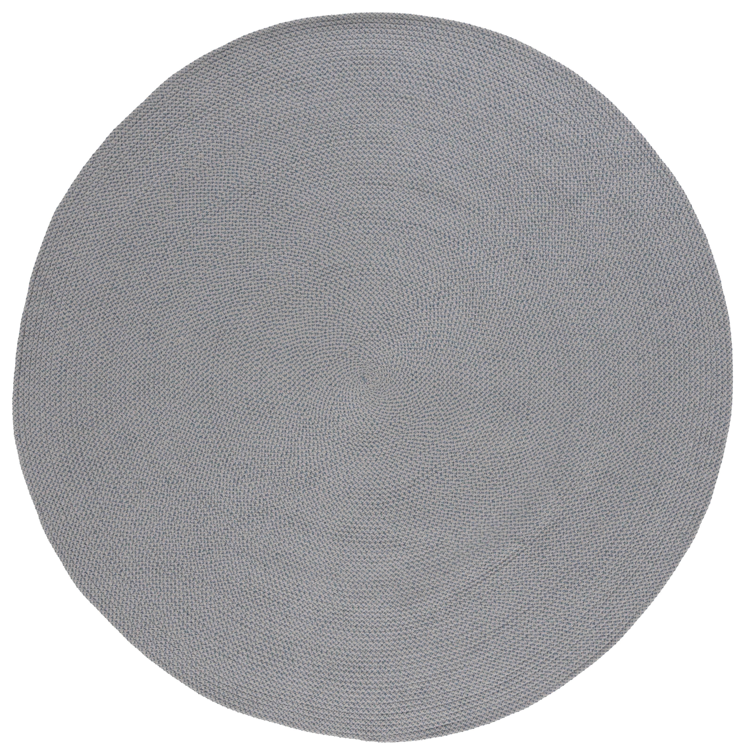 Gray Round Handwoven Reversible Braided Area Rug