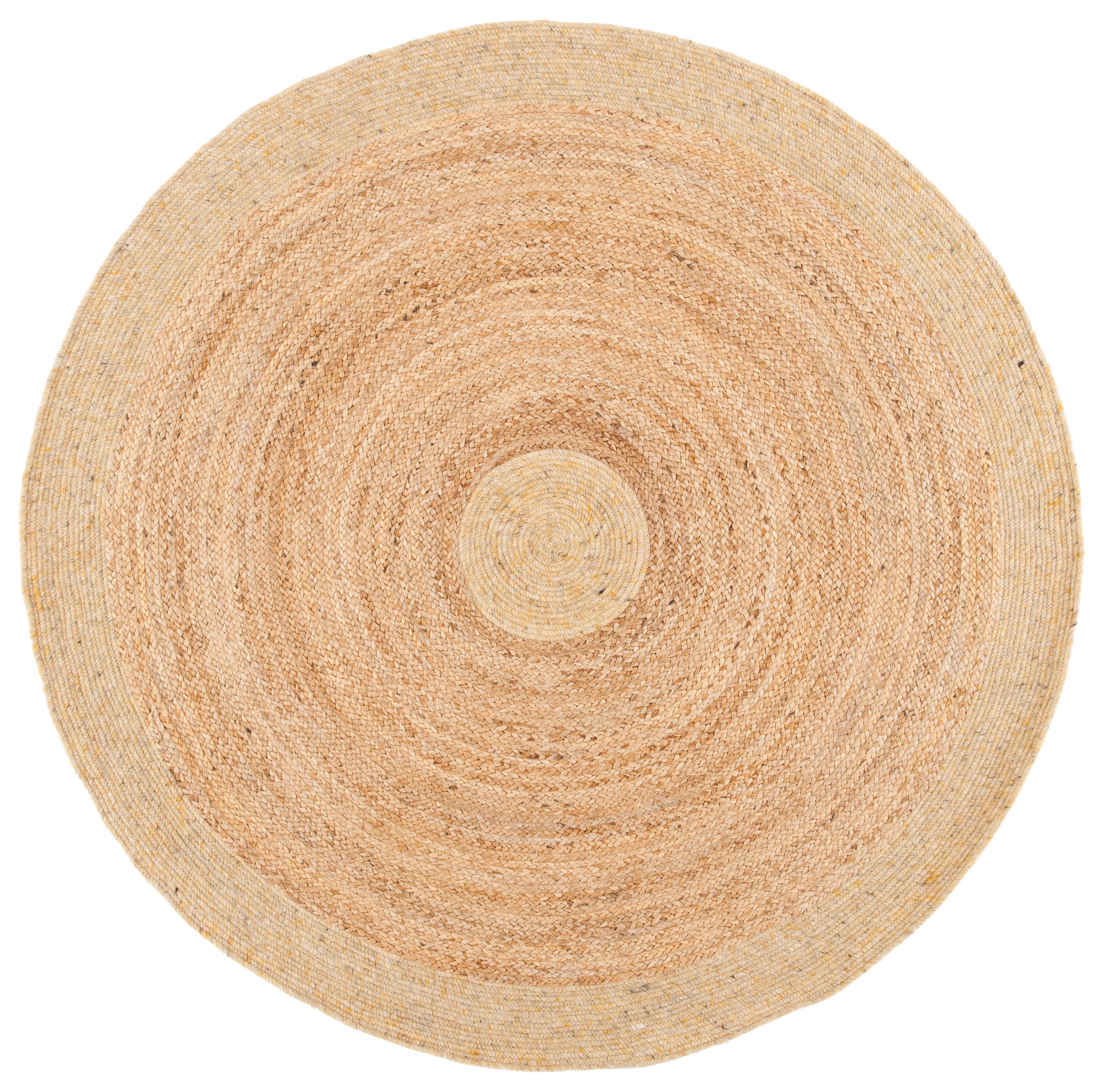 Braided BRD910 Hand Woven Indoor Accent Rug - Gold/Natural - 3' Round - Safavieh
