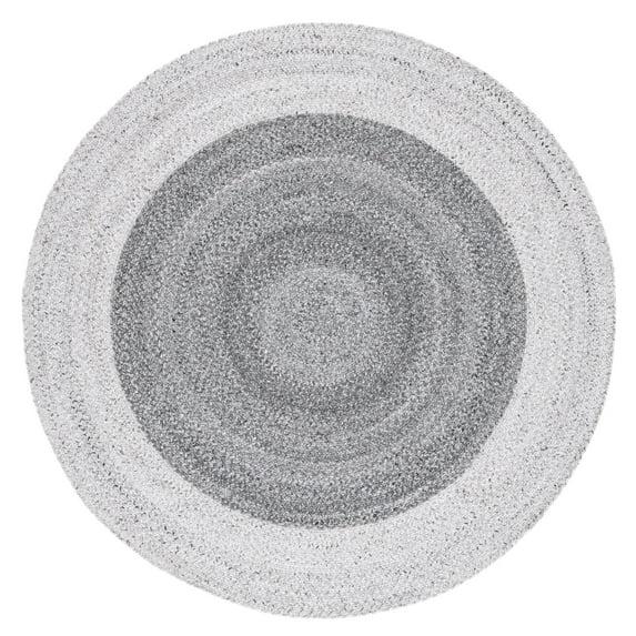 SAFAVIEH Braided Celinda Solid Area Rug, Dark Grey/Light Grey, 5' x 5' Round