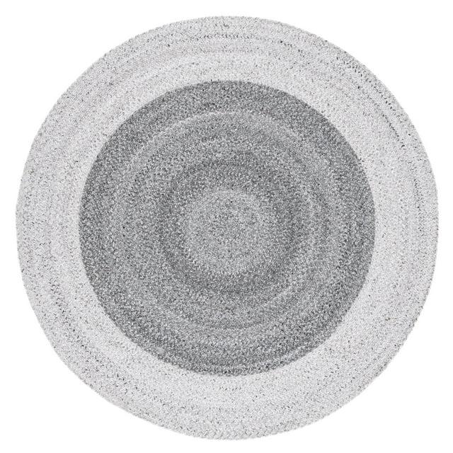 SAFAVIEH Braided Celinda Solid Area Rug, Dark Grey/Light Grey, 5' x 5' Round