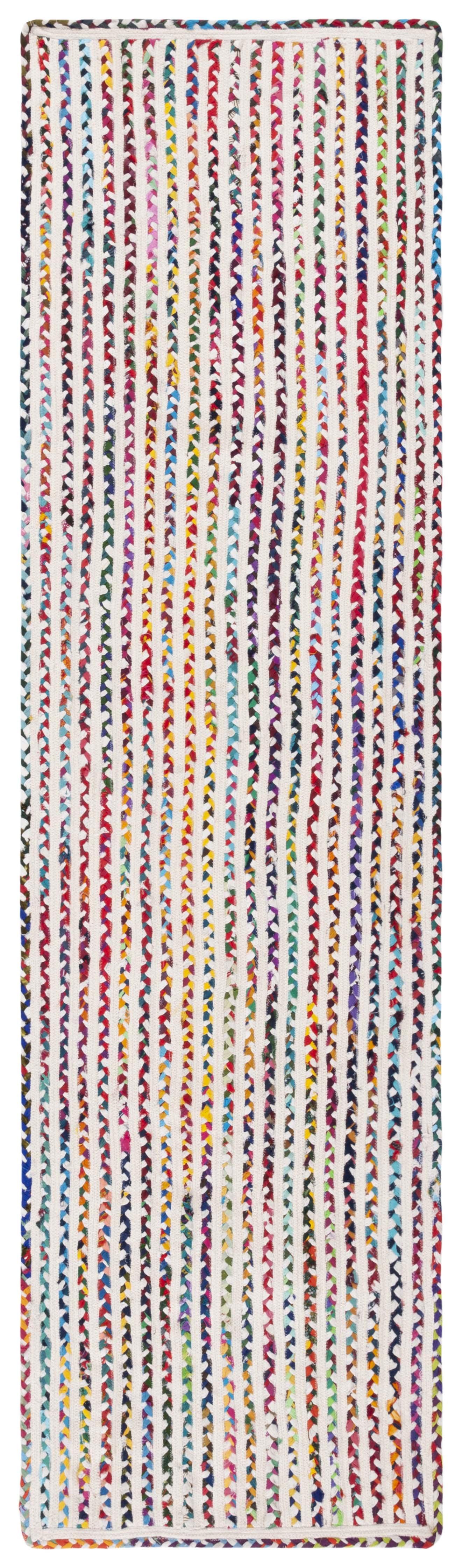Braided BRD261 Hand Braided Runner Rug - Ivory/Multi - 2'3"x9' - Safavieh.