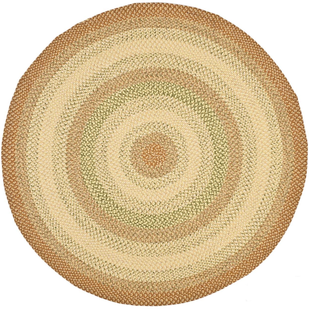 Braided BRD303 Hand Woven Area Rug - Rust/Multi - 3' round - Safavieh.