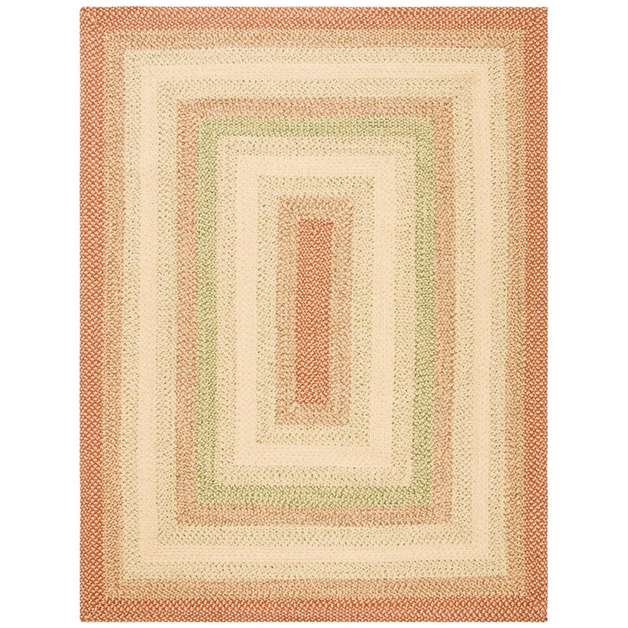 Braided BRD303 Hand Woven Area Rug - Rust/Multi - 5' round - Safavieh.