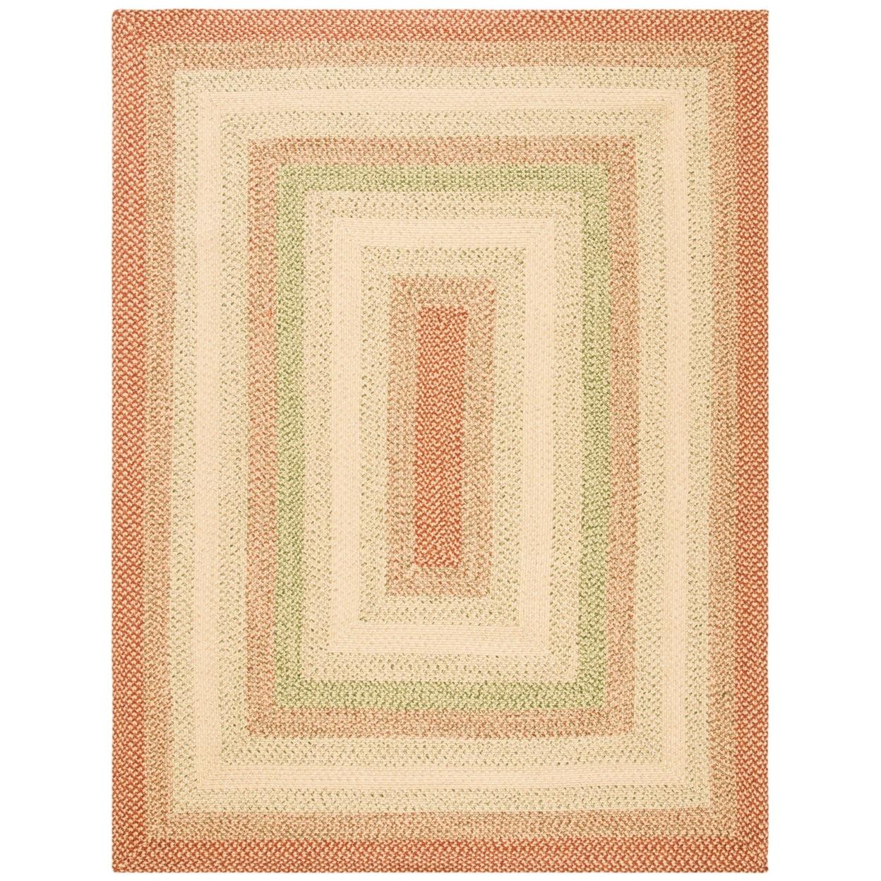Braided BRD303 Hand Woven Area Rug - Rust/Multi - 6'x9' Oval - Safavieh.