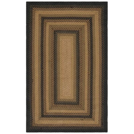 Braided BRD651 Flat Weave Indoor Area Rug - Gold/Sage - 4'x6' - Safavieh