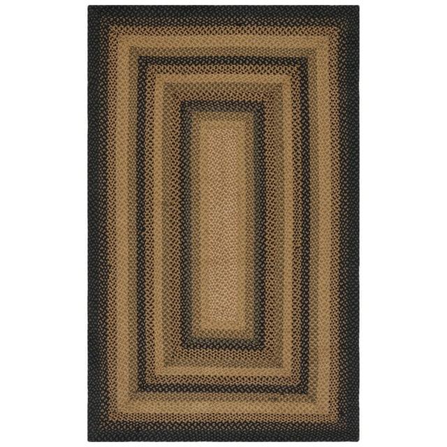 Braided BRD651 Flat Weave Indoor Area Rug - Gold/Sage - 4'x6' - Safavieh