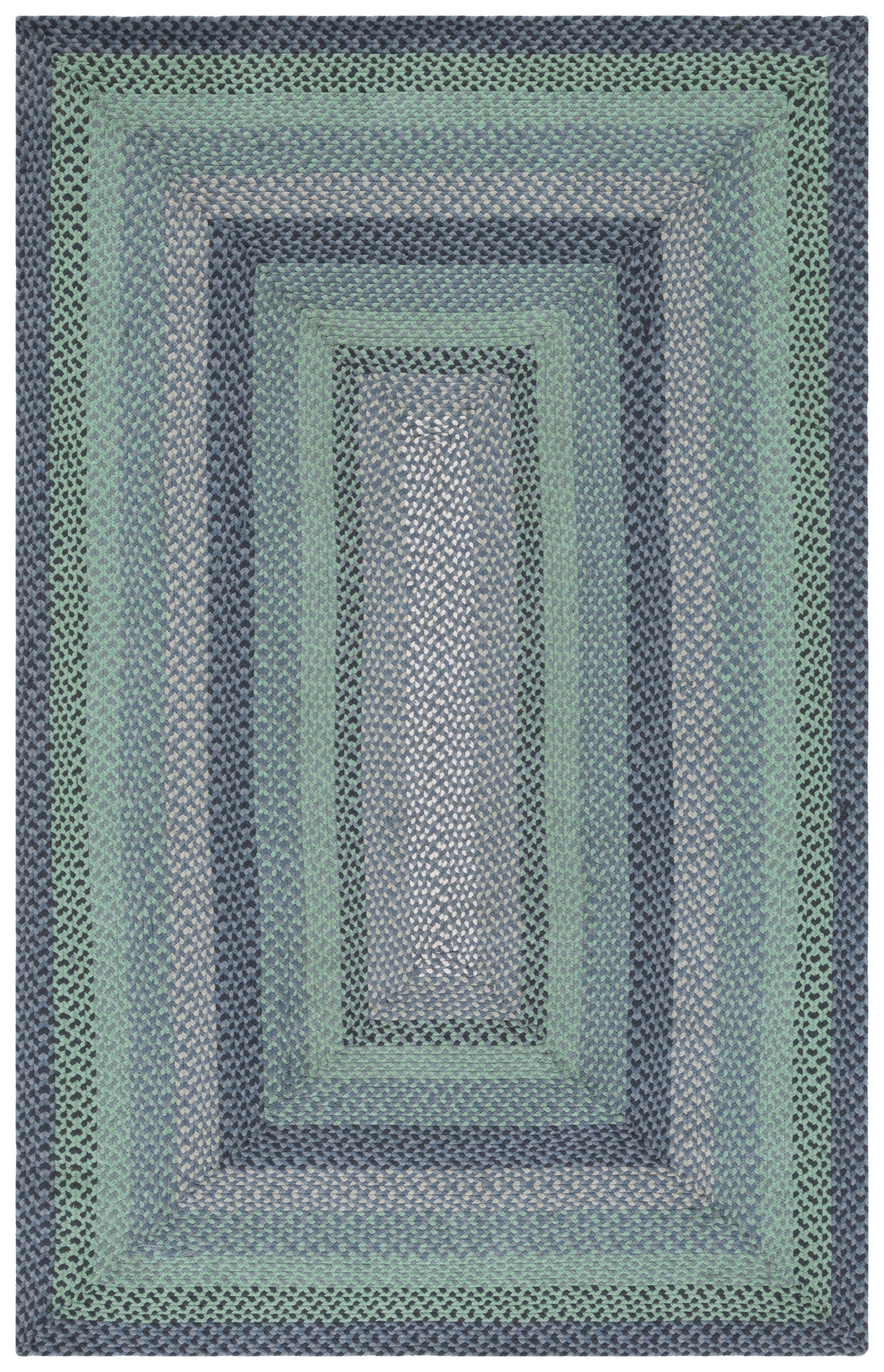 SAFAVIEH Braided Claes Bordered Reversible Area Rug, Grey/Green, 5' x 8'