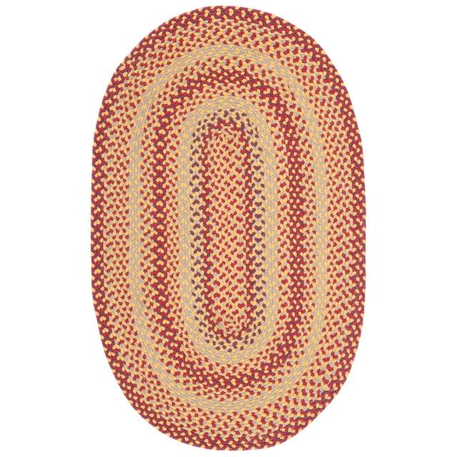 Braided BRD651 Flat Weave Indoor Accent Rug - Yellow/Red - 3'x5' Oval - Safavieh