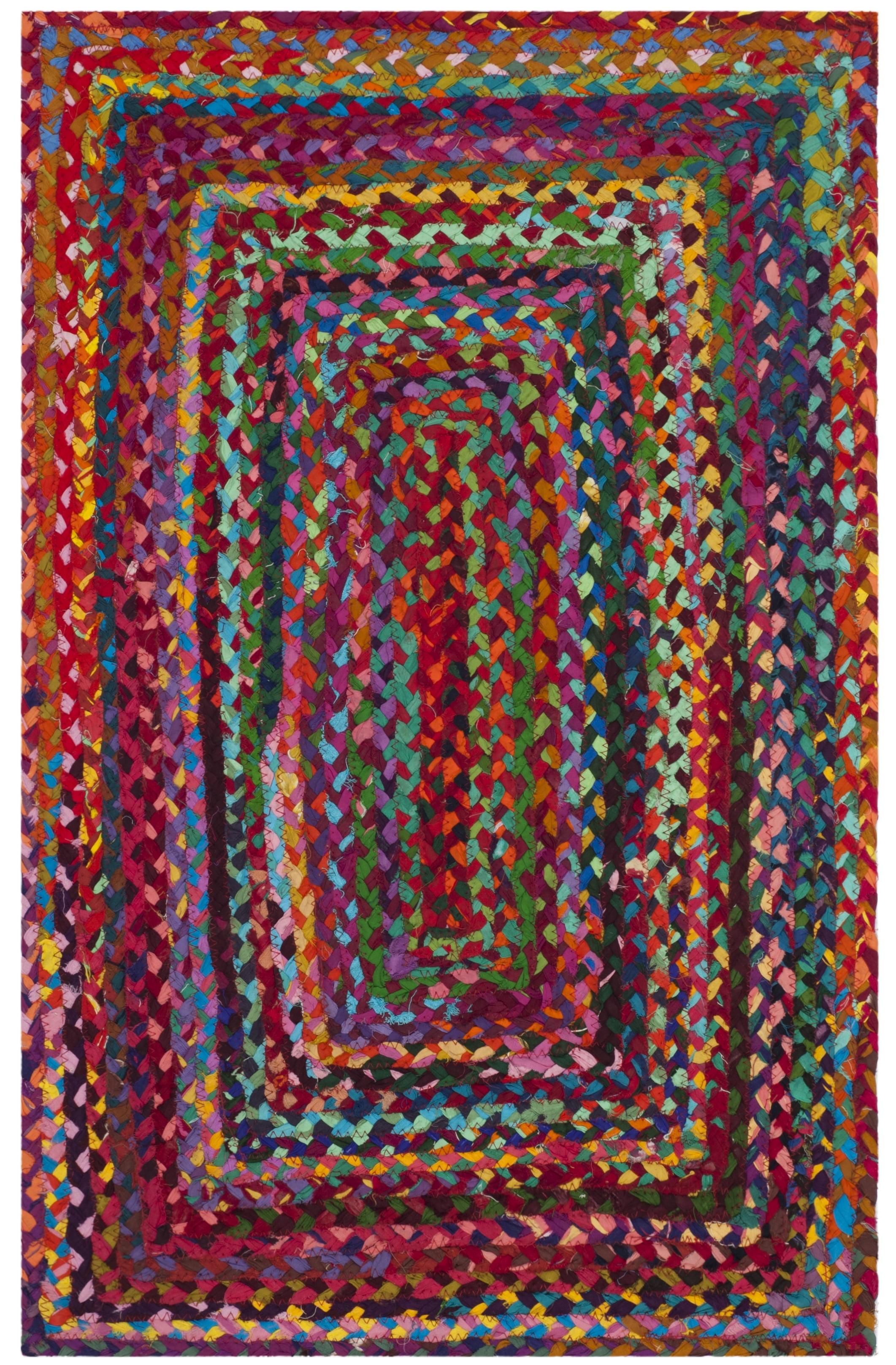Braided BRD210 Hand Woven Accent Rug - Red/Multi - 2'x3' - Safavieh.